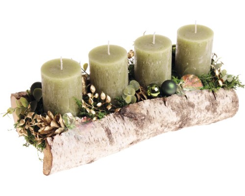 Adventsgesteck birkenstamm - adventsgesteck,