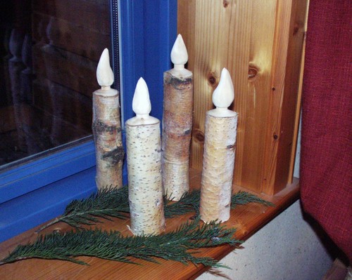 Kerze birkenstamm - birkenstamm,